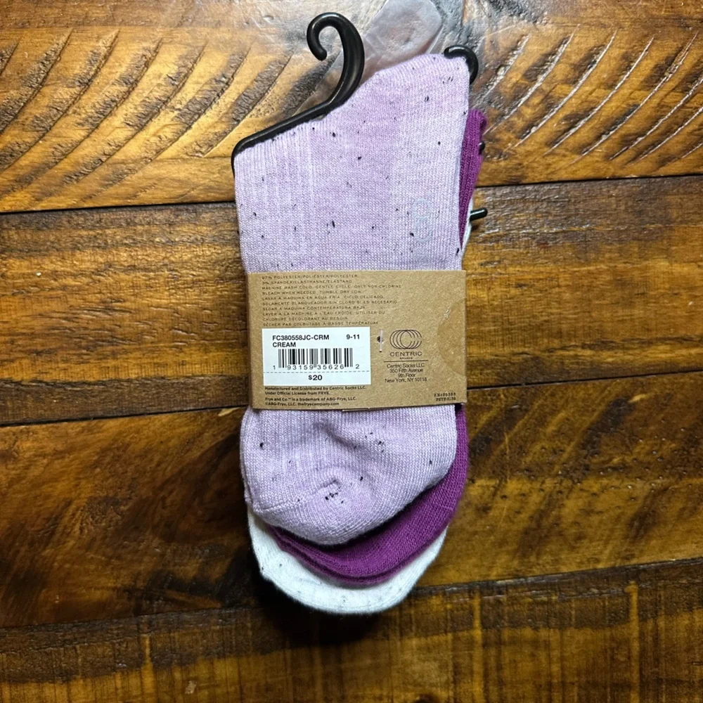 Frye and Co. 3-Pack Purple Shortie Crew Socks - NWT WM’s SZ 5-10 - Picture 3 of 3